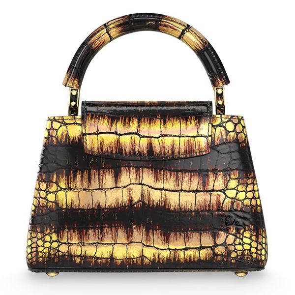 ルイヴィトン カプシーヌMINI クロコダイル偽物 ブラック&イエロー N98724